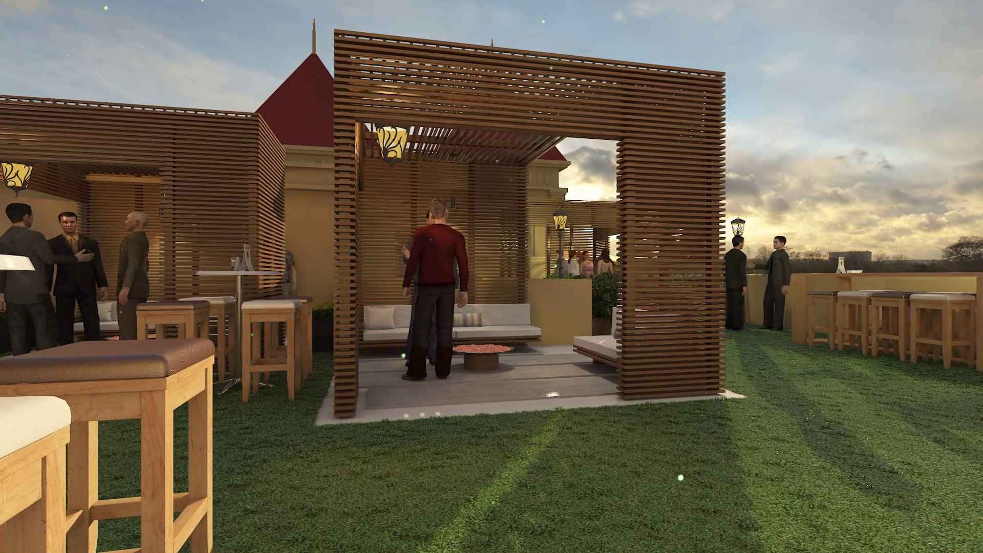 Rooftop party lawn
